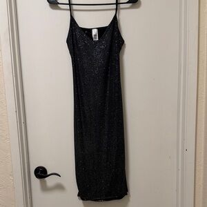 Elegant Black Glitter Dress